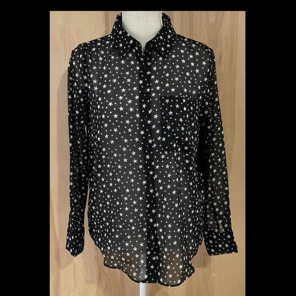 Love For Humanity Couture Button Down Sheer Blouse - NWT